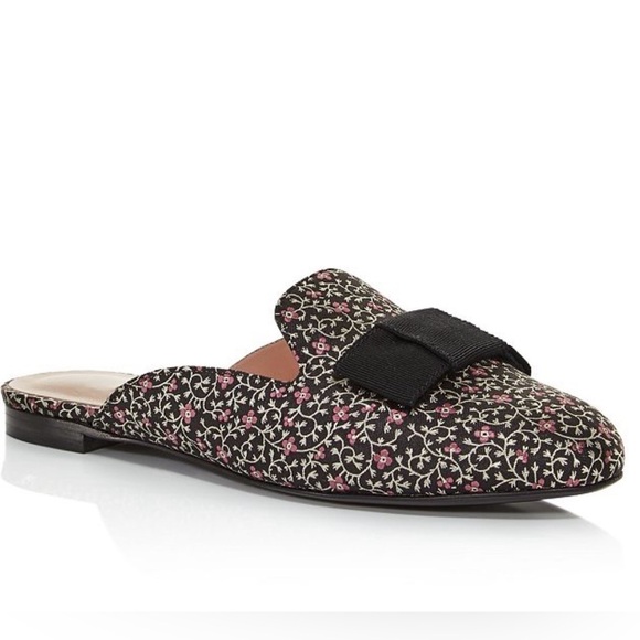 New. Tabitha Simmons Masha Bow mules in black multi Size 38.5 US 8.5